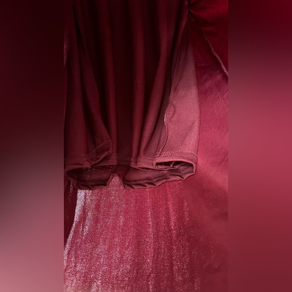 (Red Merlot)Tatiana Velvet One Shoulder Maxi Dress - Picture 13 of 15